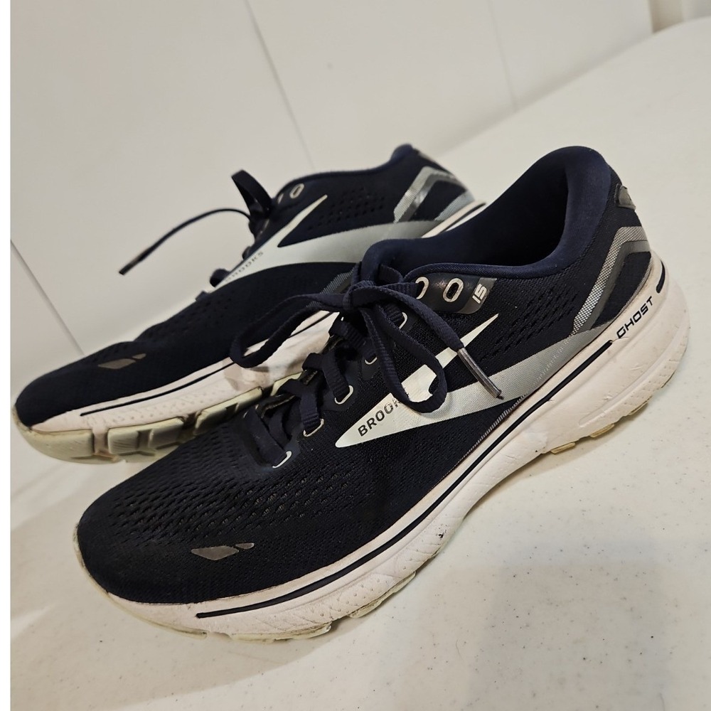 Brooks Ghost 15 Shoes Womens 8.5 Blue/White Running Sneakers *hole &Insoles(S196